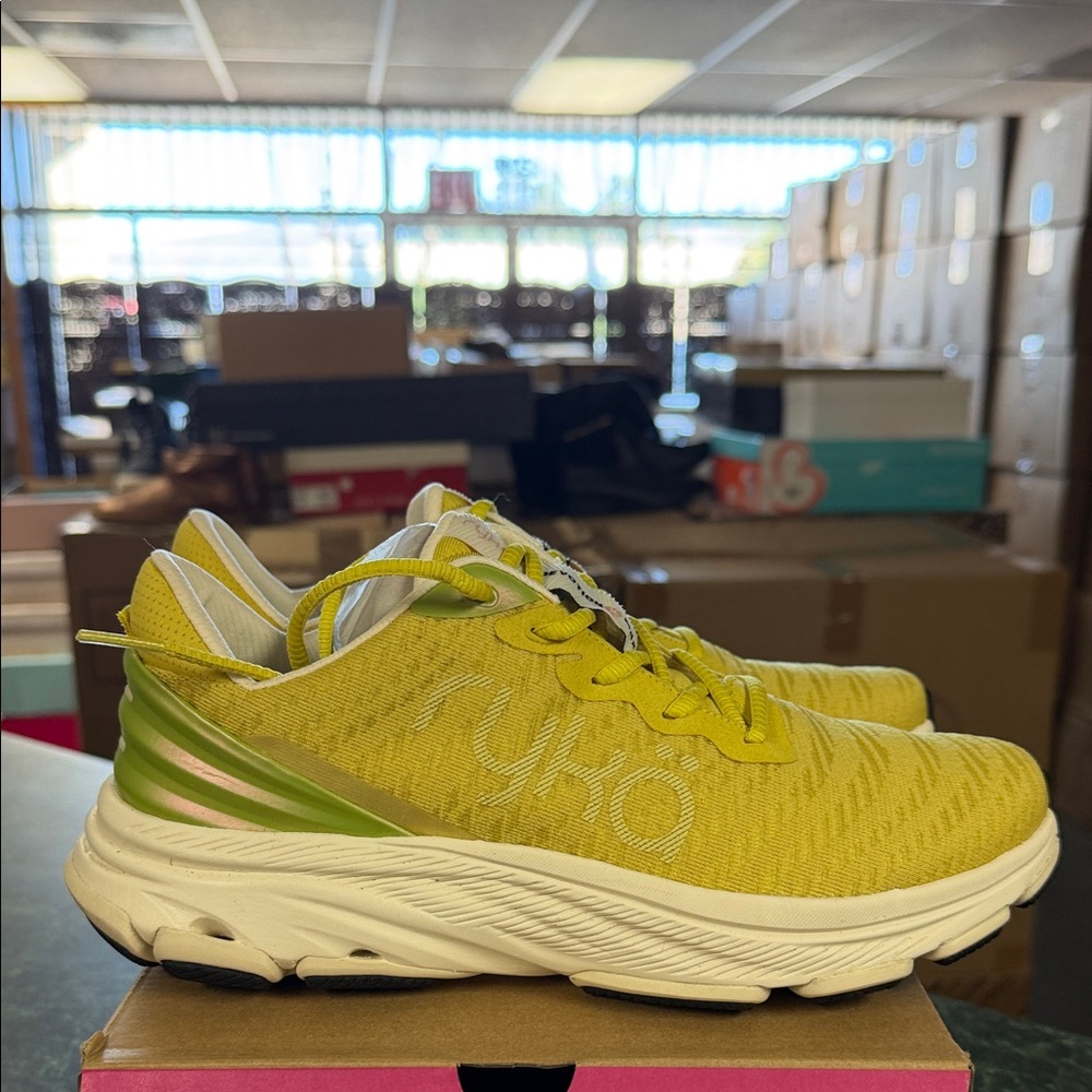Ryka Yellow and Green Knit Walking Sneakers